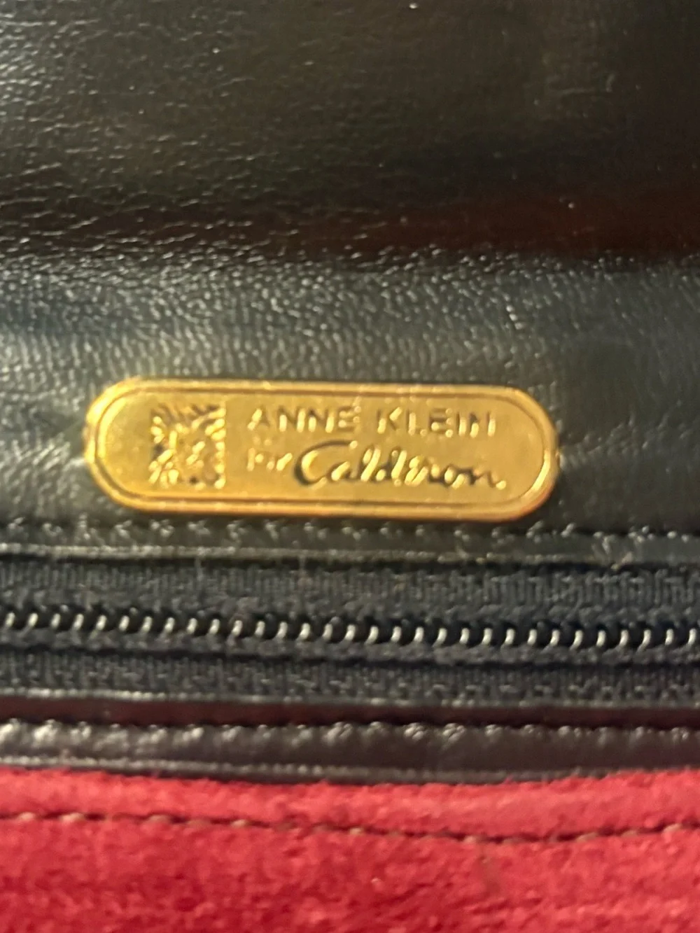 Anne Klein being Calderon Vintage Burgundy Suede Envelope Clutch